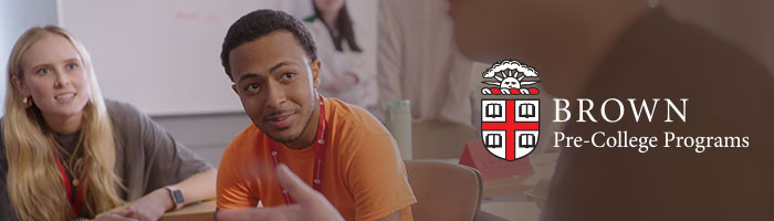 Header image with Brown University logo and students in a classroom